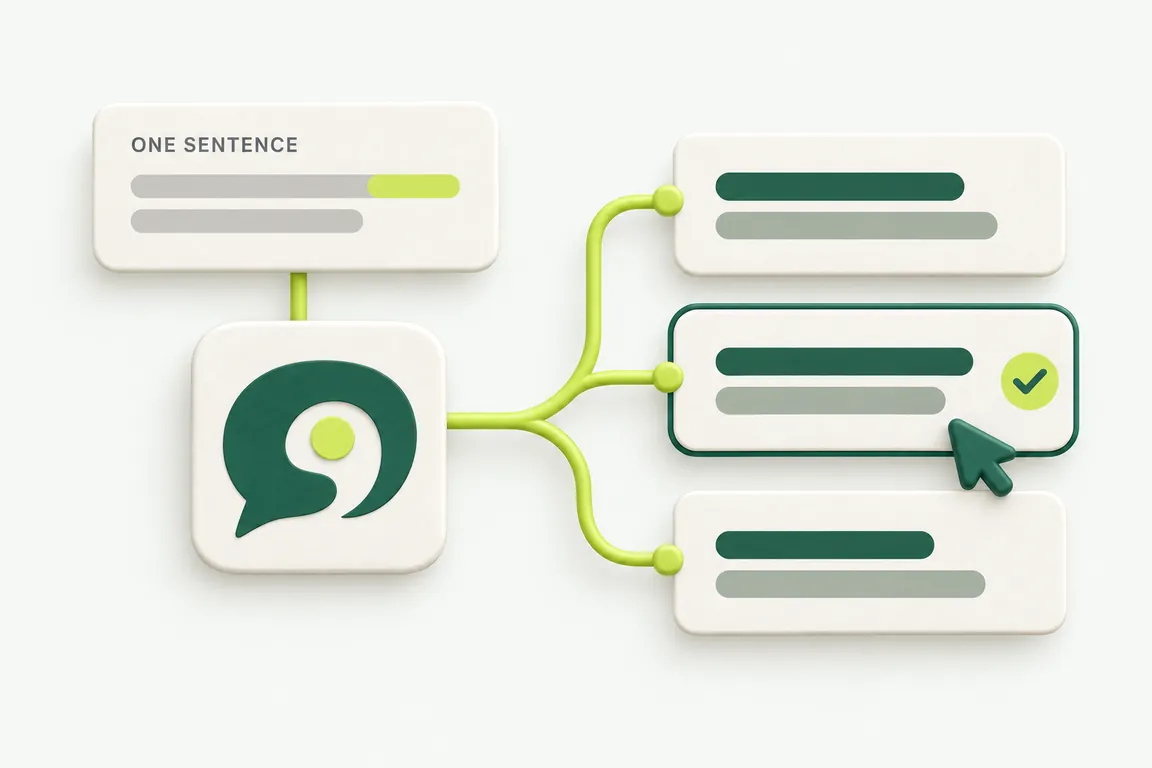 One sentence branches into three rewrite options through MyHumanizer, with a preferred alternative selected.